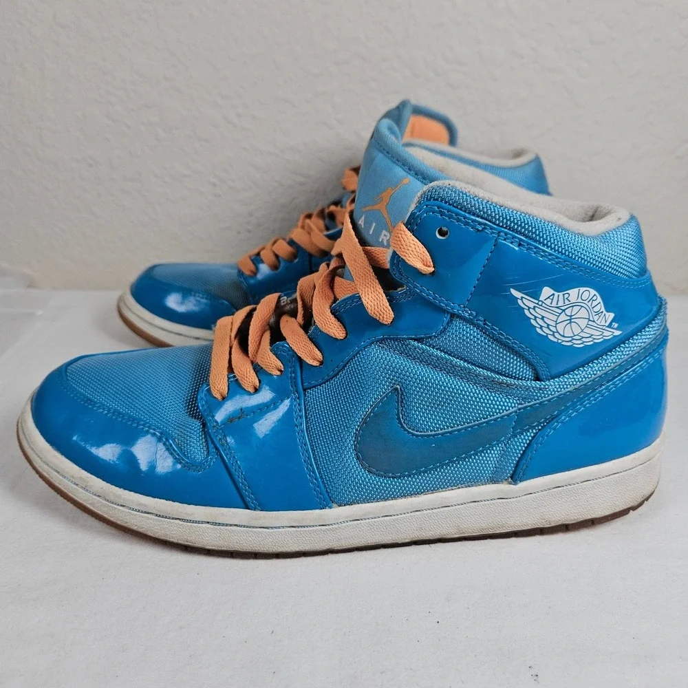 Nike Air Jordan 1 Phat Blue Spark Peach Cream Mens 10.5 364770-403 Mid Sneakers